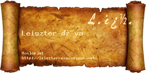 Leiszter Éva névjegykártya