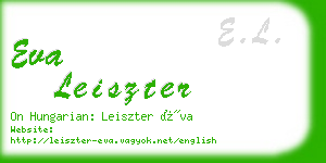 eva leiszter business card